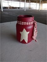 Decorative painted mason jar