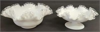 Fenton White Silver Crested Bowls