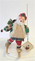 Annalee Old World Santa on Skis with Tag