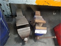 2 Assorted Heavy Duty Steel Engineers Vices