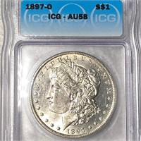 1897-O Morgan Silver Dollar ICG - AU58