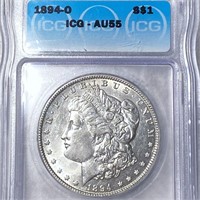 1894-O Morgan Silver Dollar ICG - AU55