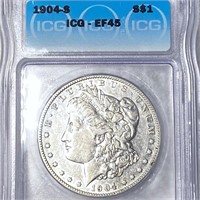 1904-S Morgan Silver Dollar ICG - EF45