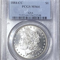 1884-CC Morgan Silver Dollar PCGS - MS 64 GSA