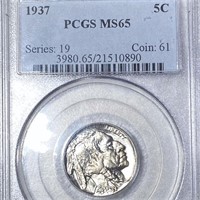 1937 Buffalo Head Nickel PCGS - MS65