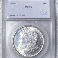 1890-O Morgan Silver Dollar SEGS - MS66