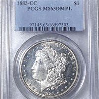 1883-CC Morgan Silver Dollar PCGS - MS 63 DMPL