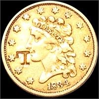 1834 $2.50 Gold Quarter Eagle LIGHTLY CIRCULATED