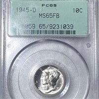 1945-D Mercury Silver Dime PCGS - MS 65 FB