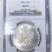 1885-O Morgan Silver Dollar NGC - MS62