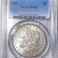 1886 Morgan Silver Dollar PCGS - MS62
