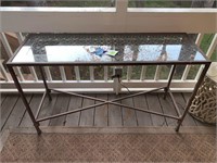WROUGHT IRON GLASS TOP TABLE GREAT CONDITION