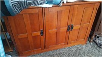 Wooden Storage Cabinet with Three Doors & Shelves