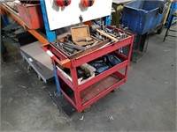 Mobile 3 Tiered Tool Trolley & Contents Bolts, Han