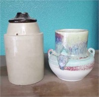 Vintage Crock & Vintage Pottery Vase