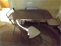 Vintage Drop-Side Kitchen Table w/ 4 Chairs