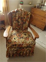 Vintage Maple/Fabric Arm Chair