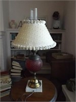 Ruby Red/Hobnail Lamp 23" Tall