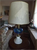 Lamp -- Royal Blue/White Base  23" tall