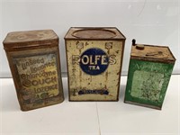 Box lot Including Household Tins