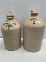 Pair Elliott’s Sydney Chemical Demijohns. Both