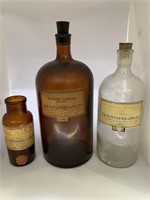 3 Labeled F.H Faulding & Co Ltd Sydney Bottles