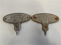 Pair Early Ford V8 Badges