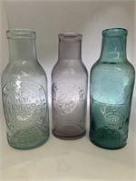 Group lot of 3 pickle bottles. Leggo’s Bendigo,