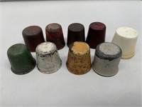 Group lot of 9 Dust Caps. 8 Tin, 1 Plastic