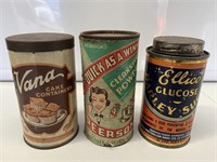 Group 3 Household Tins inc Vana Cake Containers,
