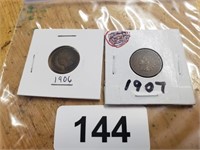 (2) CARDED INDIAN HEAD PENNIES