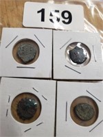 (4) CARDED ANCIENT COINS