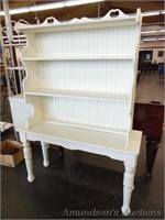 Shabby Chic Side Table w/Hutch Top