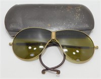 Vintage Aviator Sunglasses in Metal Case