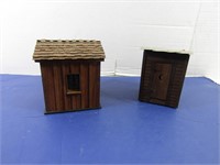 2 Handmade Train Houses incl 1 Outhouse