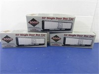 3 NIB  50' Single Door Box Car-HO Scale