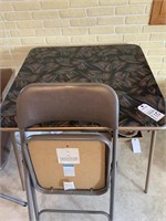 Card Table with 2 Samsonite Chairs
