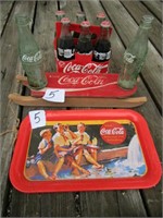 COCA COLA BOTTLES,TRAY-BOYS ON THE CURB,