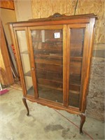 1930'S DISH CHINA CABINET W/ LEGS & GLASS SIDES