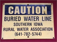 Buried water line sign- single sided