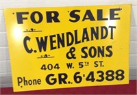 C wendlandt & sons for sign -single sided sign