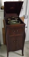 Victrola record player w/records - upright