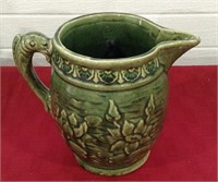 McCoy vase water lily pitcher fish handle
