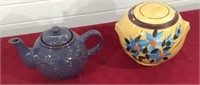Teapot and cookie jar (both have chip)