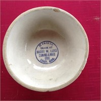Camby, MN advertiser stoneware bowl (sm chip)