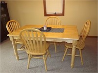 Wood table & 4 chairs