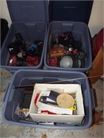 3 totes of assorted drills, & more