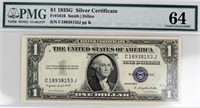 $1 1935G  SILVER CERTIFICATE FR#1616 SMITH MS64