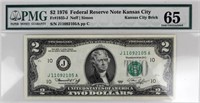 $2 1976 FEDERAL RESERVE NOTE KNSAS CITY MS65