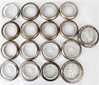 STERLING SILVERR AND CRYSTAL COASTERS